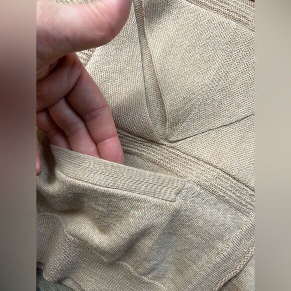 3.1 PHILLIP LIM | Folded Triangle Tan Cream Wool Cardigan - Picture 6 of 9